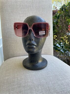 True Religion Pink Oversized Square Sunglasses